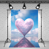 Blue Sky Heart Reflection Photo Backdrop - Layoris